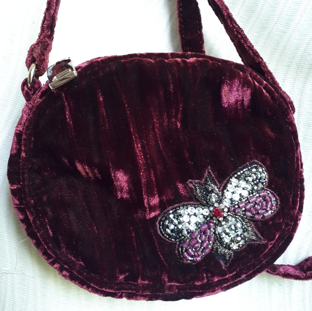 Steve Madden Red Velvet Butterfly Bag